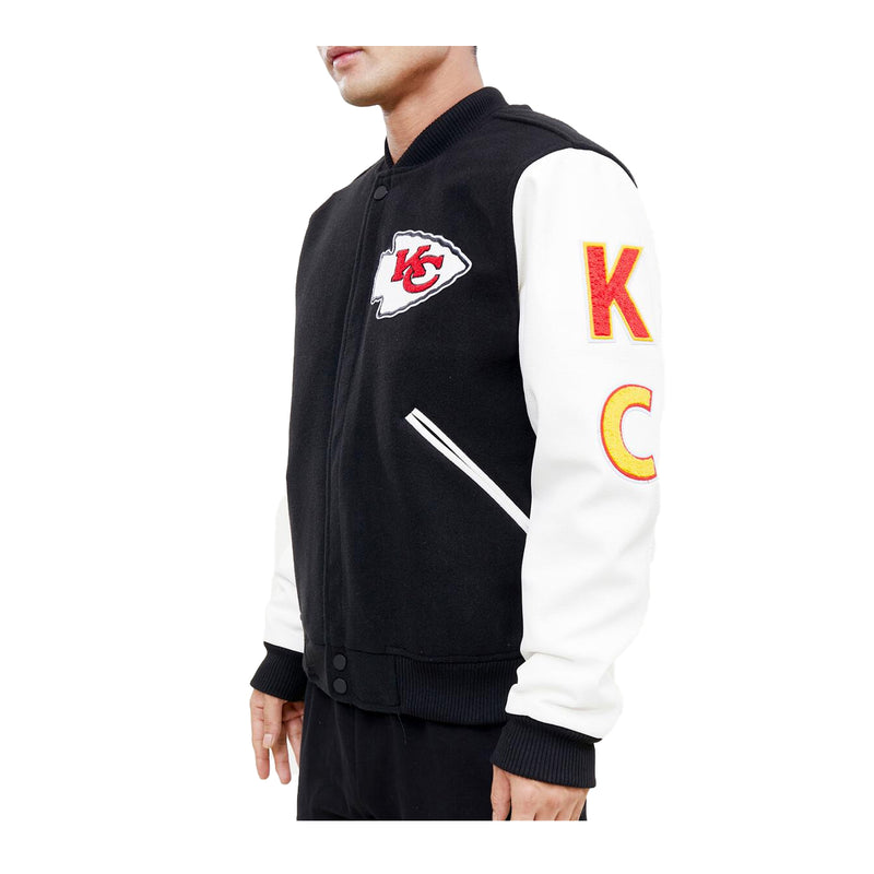 Pro Standard Mens NFL Kansas City Chiefs Varsity Jacket FKC641143-BLW Black/White