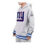 Pro Standard Mens NFL New York Giants Mash Up Logo Hoodie FNG541851-HDB Heather Gray / Dodger Blue