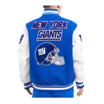 Pro Standard Mens NFL New York Giants Mash Up Logo Varsity Jacket FNG641855-DBW Dodger Blue/White