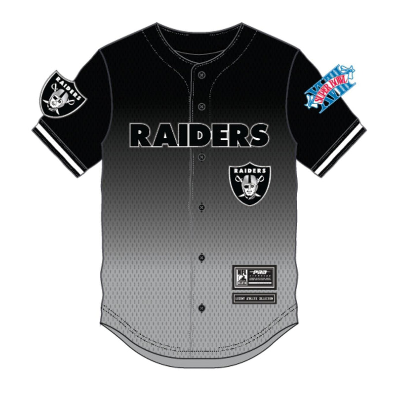 Pro Standard Mens NFL Las Vegas Raiders Team Ombre Mesh Button Front Shirt FOR144376-BGY Black/Gray