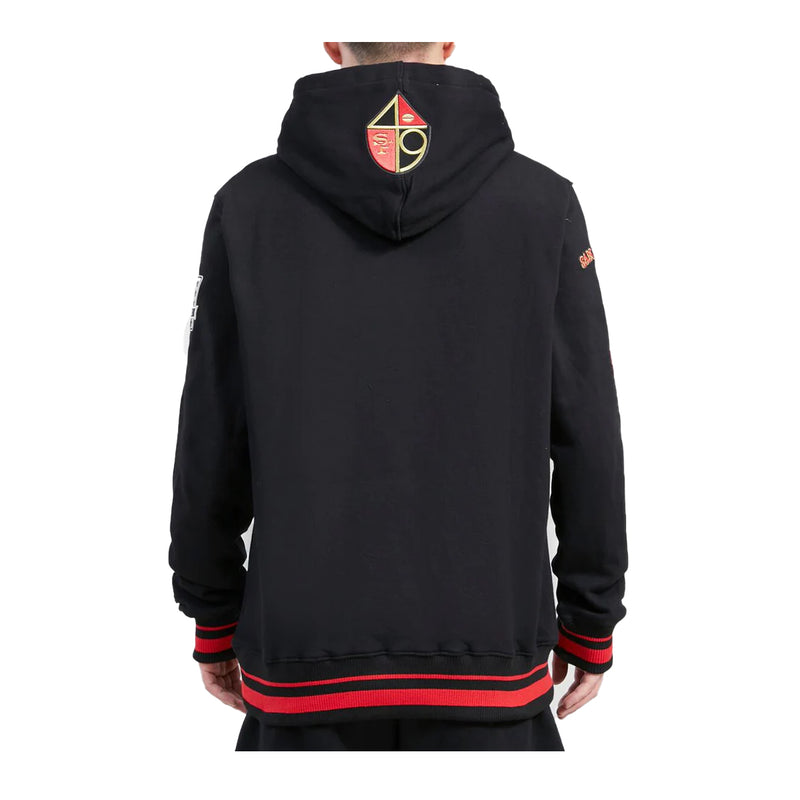 Pro Standard Mens NFL San Francisco 49ers Retro Classic FLC Hoodie FS4543591-BRK Black/Red/Black