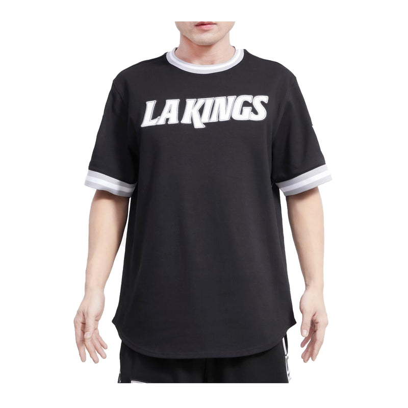 Pro Standard Mens NHL Los Angeles Kings Classic Chenille DK Crew Neck T-Shirt HLK161008-BGY Black/Gray