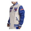 Pro Standard Mens NHL New York Rangers Retro Classic Rib Varsity Jacket HNR667255-ERB Eggshell/Royal Blue