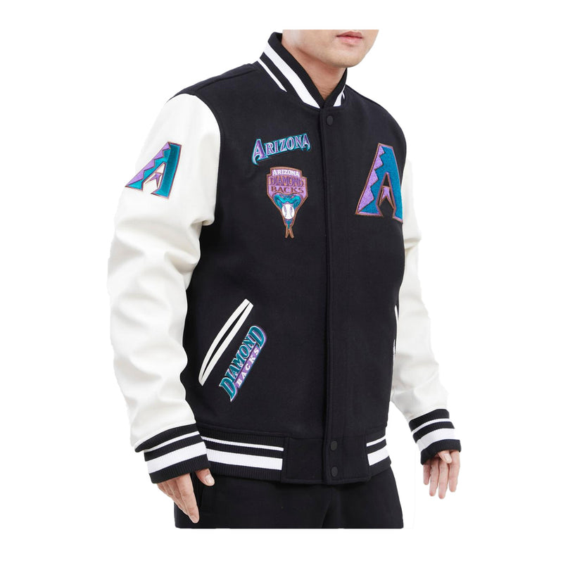 Pro Standard Mens MLB Arizona Diamondbacks Retro Classic Wool Varsity Jacket LAD635513-BLW Black/White