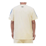Pro Standard Mens MLB Brooklyn Dodgers Retro Classic Sj Striped Crew Neck T-Shirt LBD135708-ERB Eggshell/ Royal Blue