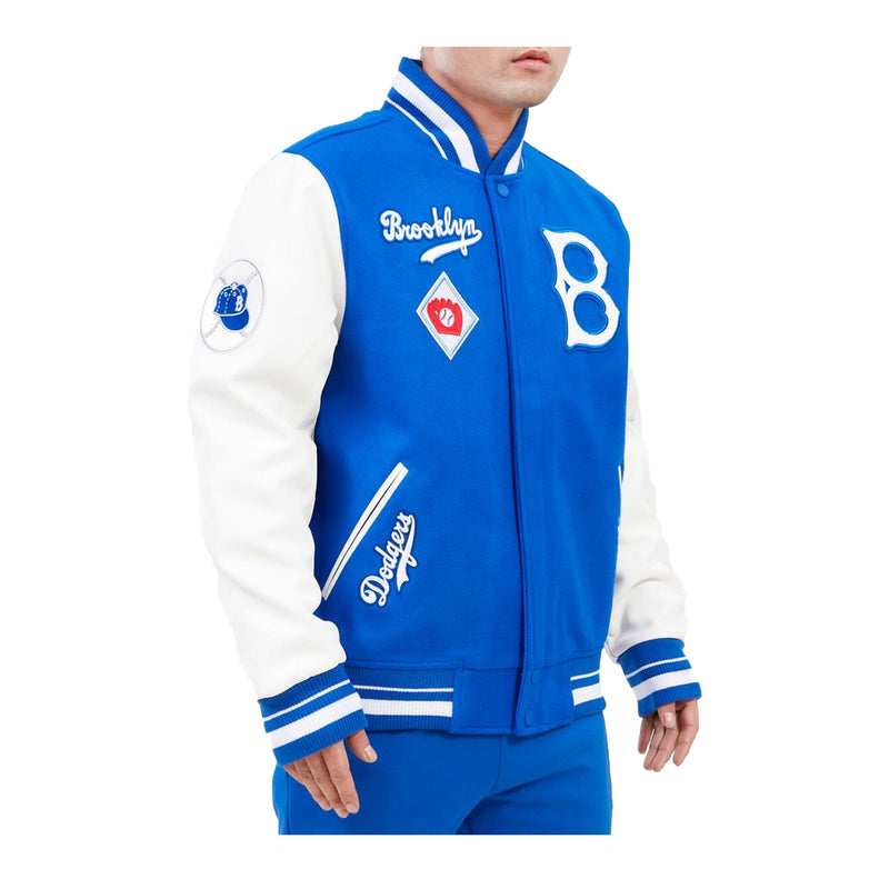 Pro Standard Mens MLB Brooklyn Dodgers Retro Classic Wool Varsity Jacket LBD635712-RWH Royal Blue/White