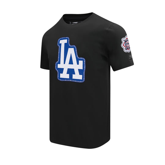 Pro Standard Mens MLB Los Angeles Dodgers Top DIY Pick Stitch Crew Neck T-Shirt LLD1314894-BLK Black