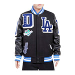 Pro Standard Mens MLB Los Angeles Dodgers Mash Up Varsity Jacket LLD633329-BLK Black