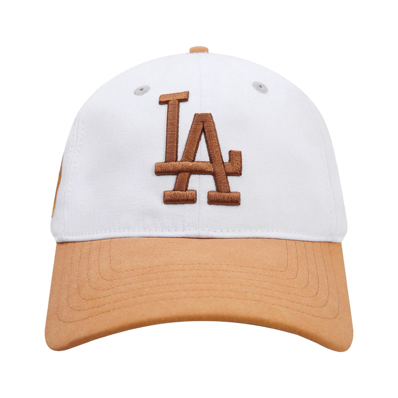 Pro Standard Unisex MLB Los Angeles Dodgers 2 Tone Nubuck Dad Hat LLD737598-WBR White/Brown