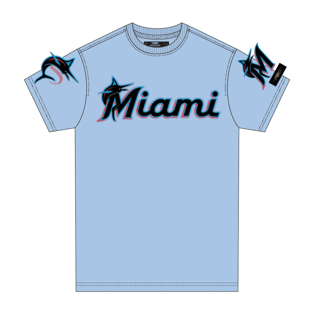 Pro Standard Mens MLB Miami Marlins Pro Team Crew Neck T-Shirt  LMM131578-UNI Blue