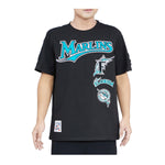 Pro Standard Mens MLB Florida Marlins Retro Classic Sj Striped Crew Neck T-Shirt LMM135532-BLK Black