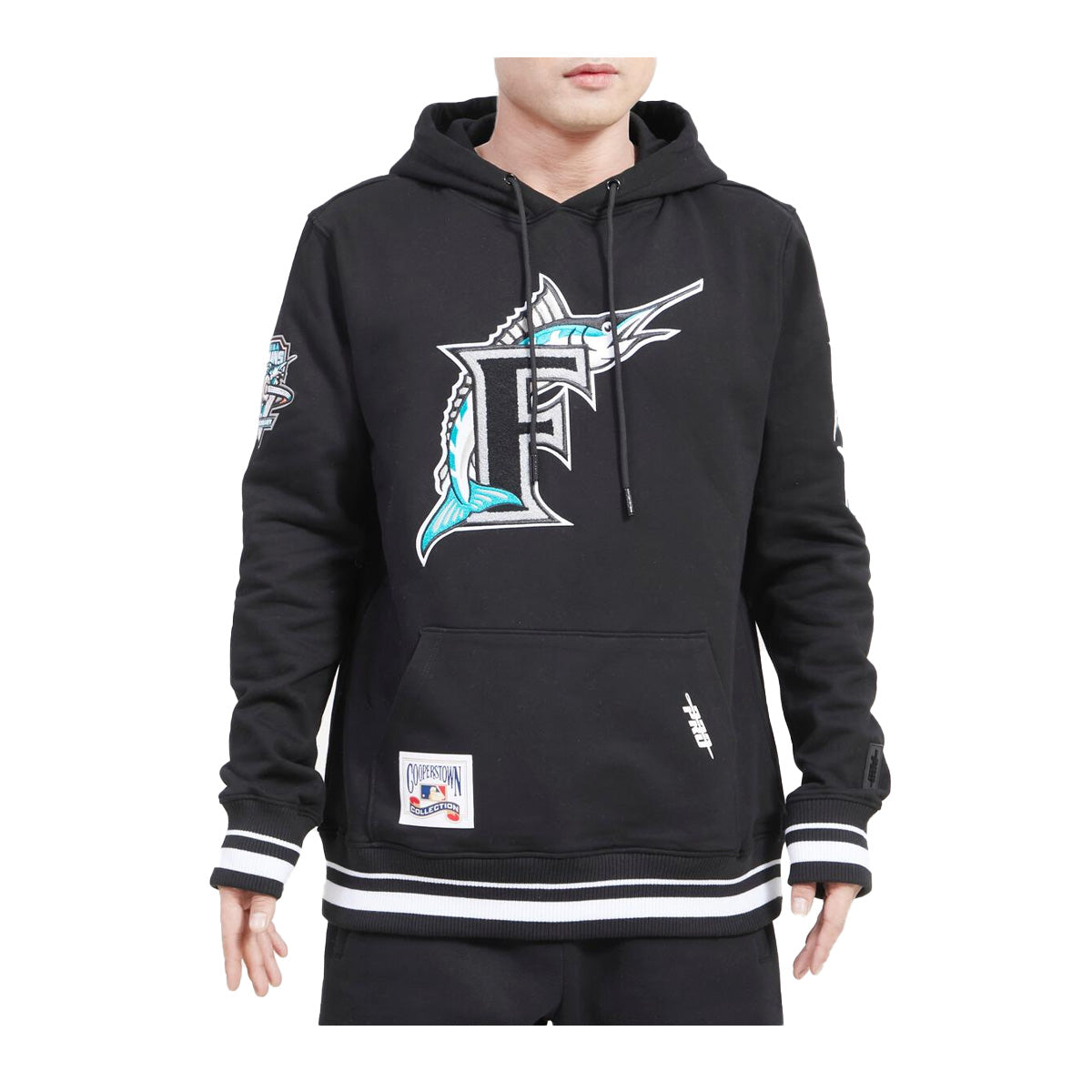 Pro Standard Mens MLB Florida Marlins Retro Classic Hoodie LMM535535-BLK Black