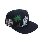 Pro Standard Mens MLB Florida Marlins Double City Logo Snapback Hat LMM732212-BLK Black