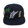 Pro Standard Mens MLB Florida Marlins Double City Logo Snapback Hat LMM732212-BLK Black