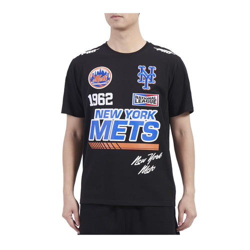 Pro Standard Mens MLB New York Mets Fast Lane Multi Crew Neck T-Shirt LNM1314508-BLK Black