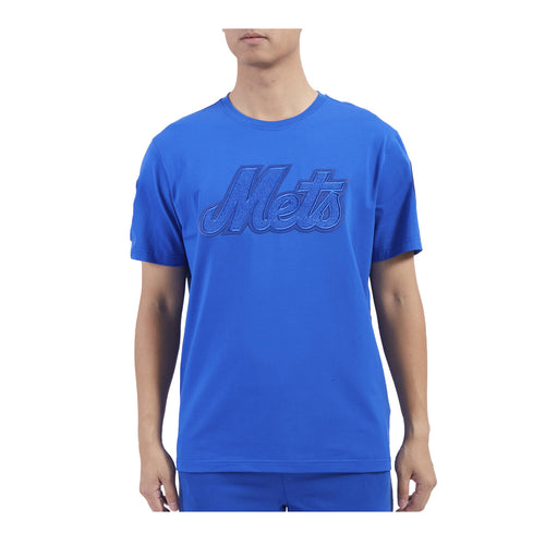 Pro Standard Mens MLB New York Mets Triple Tonal Single Jersey Crew Neck T-Shirt LNM1314522-RYB Royal Blue
