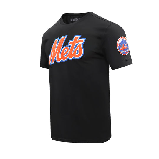 Pro Standard Mens MLB New York Mets Top Classic Chennile Crew Neck T-Shirt LNM131583-BLK Black