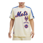 Pro Standard Mens MLB New York Mets Retro Classic Sj Striped Crew Neck T-Shirt LNM135553-ERB Eggshell/ Royal Blue