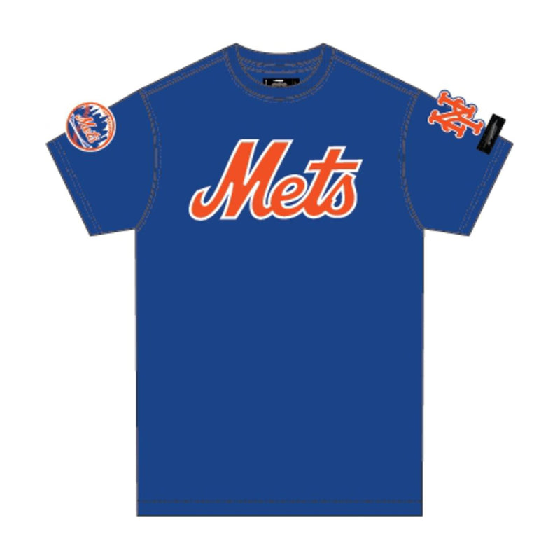 Pro Standard Mens MLB New York Mets Tackle Twill Sj Crew Neck T-Shirt LNM136157-RYB Royal Blue