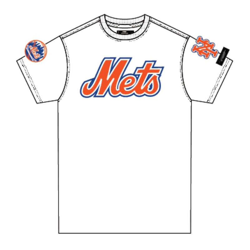 Pro Standard Mens MLB New York Mets Tackle Twill Sj Crew Neck T-Shirt LNM136157-WHT White