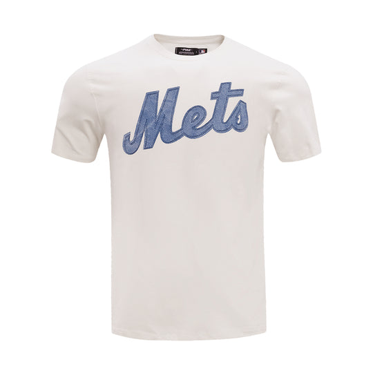 Pro Standard Mens MLB New York Mets Varsity Blues SJ Crew Neck T-Shirt LNM139129-LIN Linen