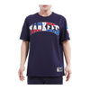 Pro Standard Mens MLB New York Yankees Dominican Republic Wordmark SJ Crew Neck T-Shirt LNY1314482-MDN Midnight Navy