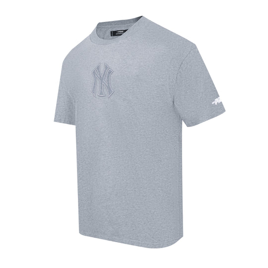 Pro Standard Mens MLB New York Yankees Top Reverse Crew Neck T-Shirt LNY1314860-DHG Dark Heather Grey