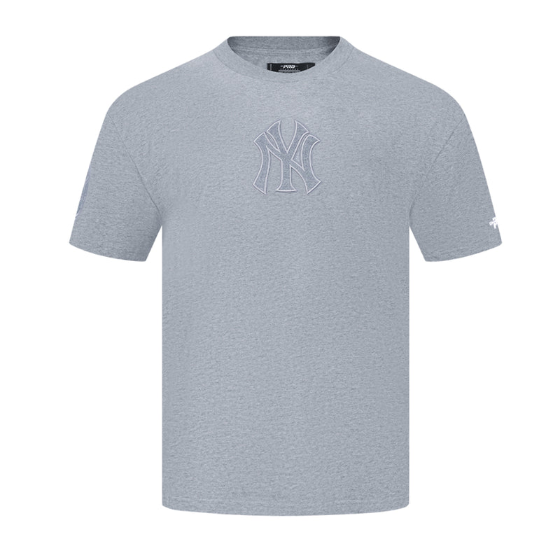 Pro Standard Mens MLB New York Yankees Top Reverse Crew Neck T-Shirt LNY1314860-DHG Dark Heather Grey