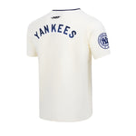 Pro Standard Mens MLB New York Yankees Top Retro Cascade Crew Neck T-Shirt LNY1314910-EMN Eggshell/Midnight Navy