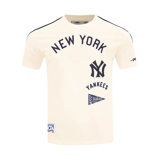 Pro Standard Mens MLB New York Yankees Retro Classic Crew Neck T-Shirt LNY1316229-EMN Eggshell/Midnight Navy