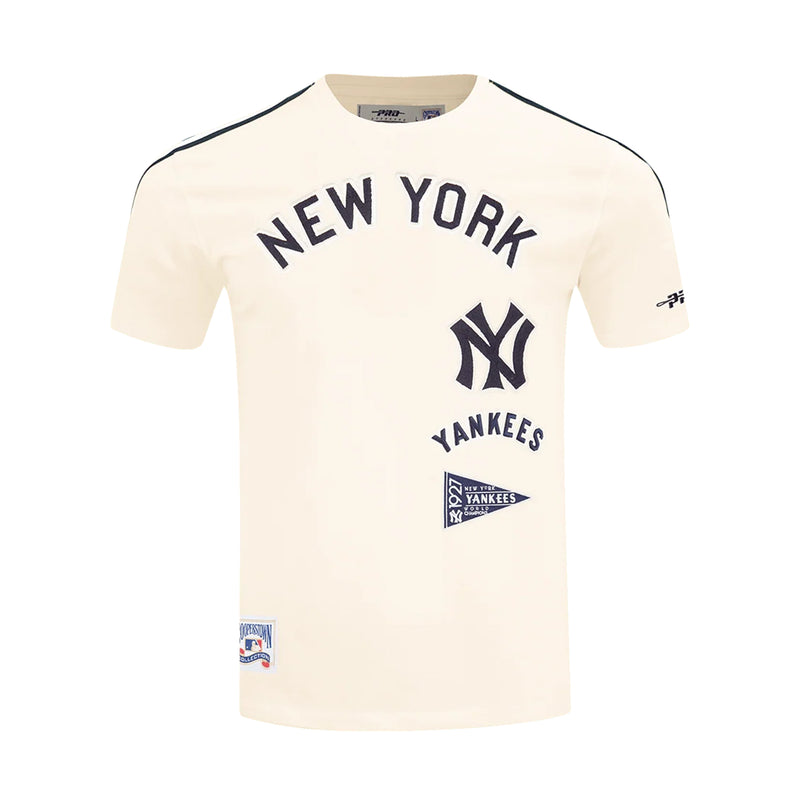 Pro Standard Mens MLB New York Yankees Retro Classic Crew Neck T-Shirt LNY1316229-EMN Eggshell/Midnight Navy