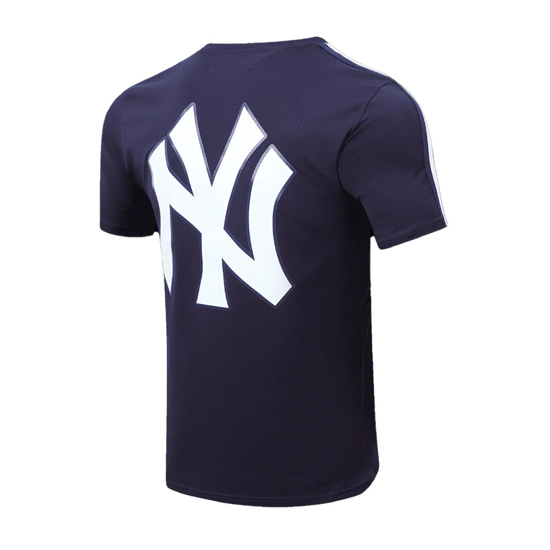 Pro Standard Mens MLB New York Yankees Logo Pro Team Taping Crew Neck T-Shirt LNY133625-MDN Midnight Navy