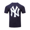 Pro Standard Mens MLB New York Yankees Logo Pro Team Taping Crew Neck T-Shirt LNY133625-MDN Midnight Navy