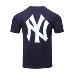 Pro Standard Mens MLB New York Yankees Logo Pro Team Taping Crew Neck T-Shirt LNY133625-MDN Midnight Navy