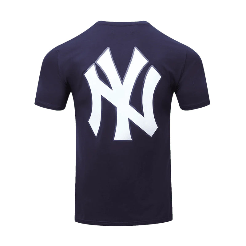 Pro Standard Mens MLB New York Yankees Logo Pro Team Taping Crew Neck T-Shirt LNY133625-MDN Midnight Navy