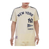 Pro Standard Mens MLB New York Yankees Classic Sj Striped Crew Neck T-Shirt LNY135130-EMN Eggshell/ Midnight Navy