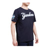 Pro Standard Mens MLB New York Yankees Tackle Twill Sj Crew Neck T-Shirt LNY135741-MDN Midnight Navy