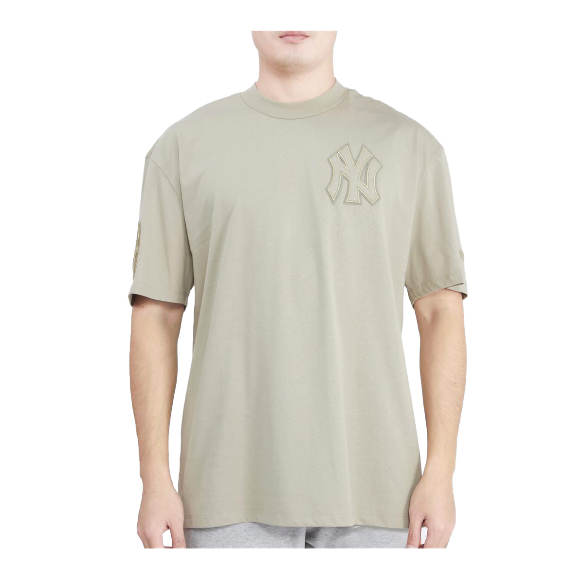 Pro Standard Mens MLB New York Yankees Neutral CJ Drop Shoulder Crew Neck T- Shirt LNY136855-TAU Taupe
