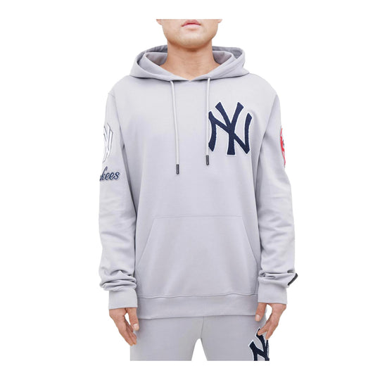Pro Standard Mens MLB New York Yankees Classic Chenille Pullover Hoodie LNY531152-GRY Grey