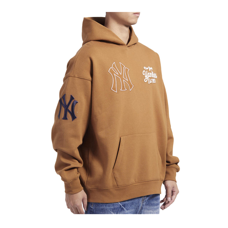 Pro Standard Mens MLB New York Yankees Paint The City Drop Shoulder Fleece PO Hoodie LNY5314695-CBR Clay Brown
