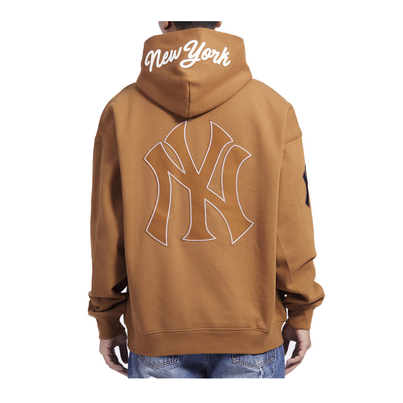 Pro Standard Mens MLB New York Yankees Paint The City Drop Shoulder Fleece PO Hoodie LNY5314695-CBR Clay Brown