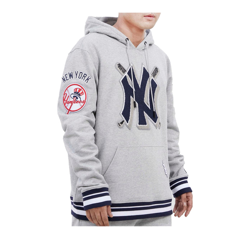 Pro Standard Mens MLB New York Yankees Mash Up Hoodie LNY533335-HGR Heather Grey