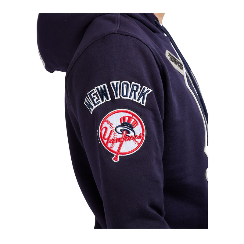 Pro Standard Mens MLB New York Yankees Mash Up Hoodie LNY533335-MDN Midnight Navy/White