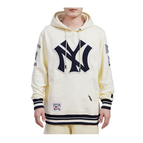 Pro Standard Mens MLB New York Yankees Retro Classic Hoodie LNY535126-EMN Eggshell/ Midnight Navy