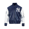 Pro Standard Mens MLB New York Yankees City Signature M Leather Varsity Jacket LNY6314807-MNW Midnight Navy/White