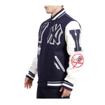 Pro Standard Mens MLB New York Yankees Mash Up Varsity Jacket LNY633328-MDN Midnight Navy