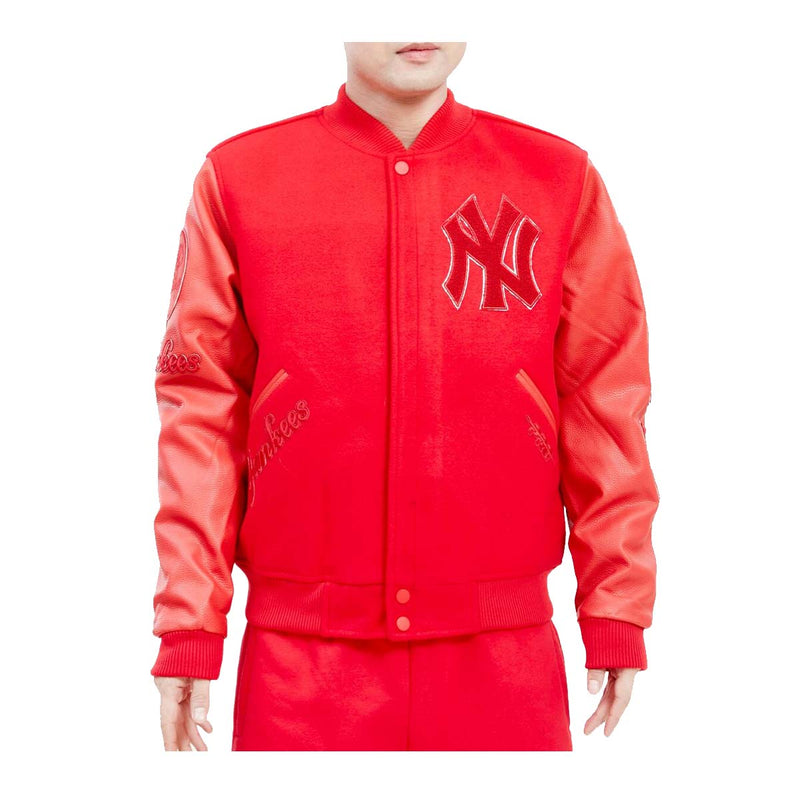 Pro Standard Mens MLB New York Yankees Classic Varsity Jacket LNY634691-3RD Triple Red