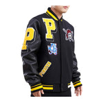 Pro Standard Mens MLB Pittsburgh Pirates Mash Up Logo Varsity Jacket LPP633465-BLK Black
