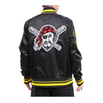 Pro Standard Mens MLB Pittsburgh Pirates Mash Up Logo Satin Jacket LPP633466-BLK Black