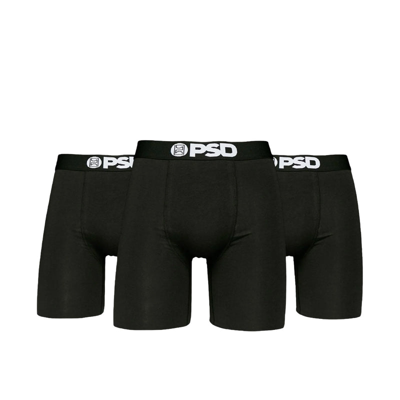 PSD Mens Solids 95/5 3 Pack Boxer Brief 121180103-BLK Black